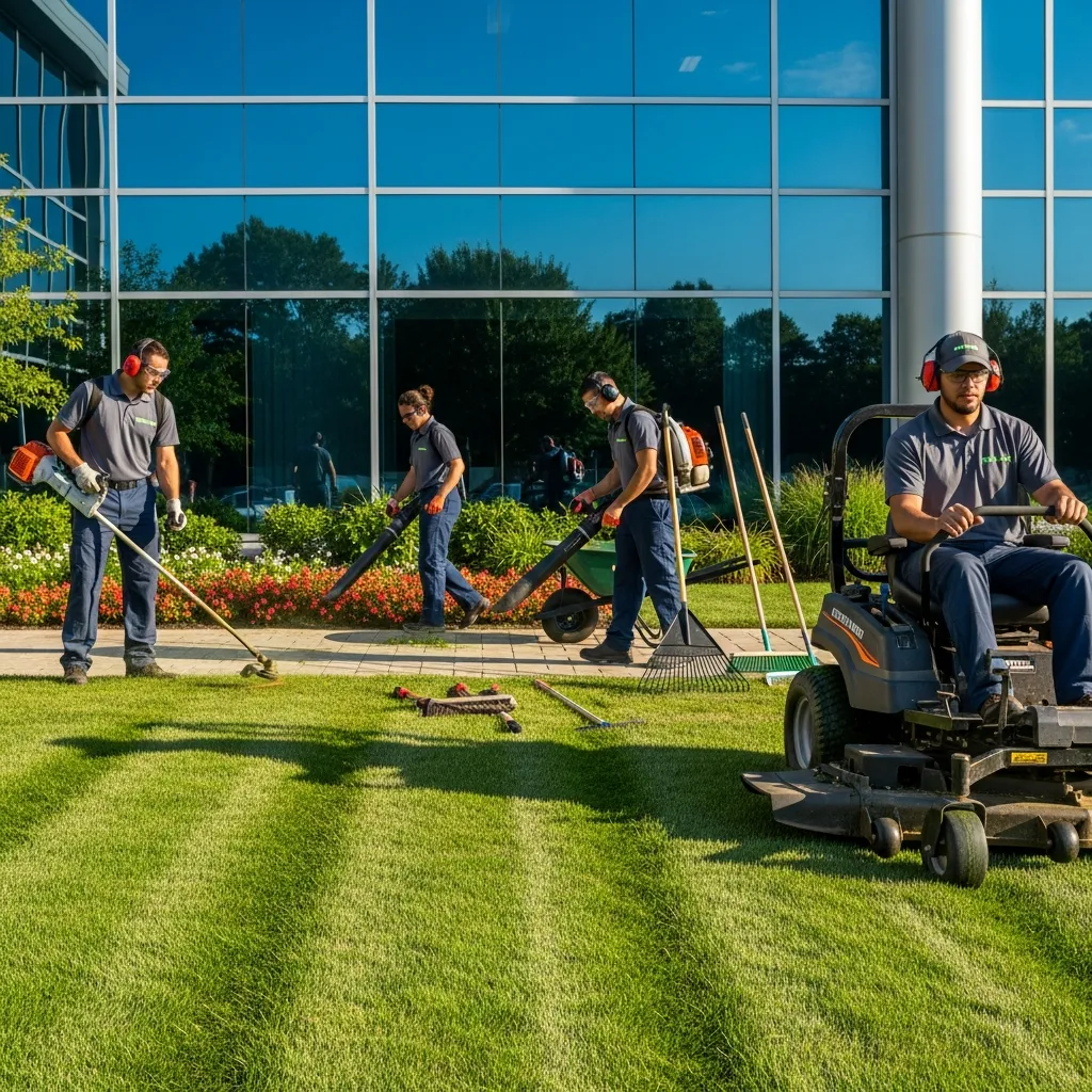 Professionel græspleje i gang